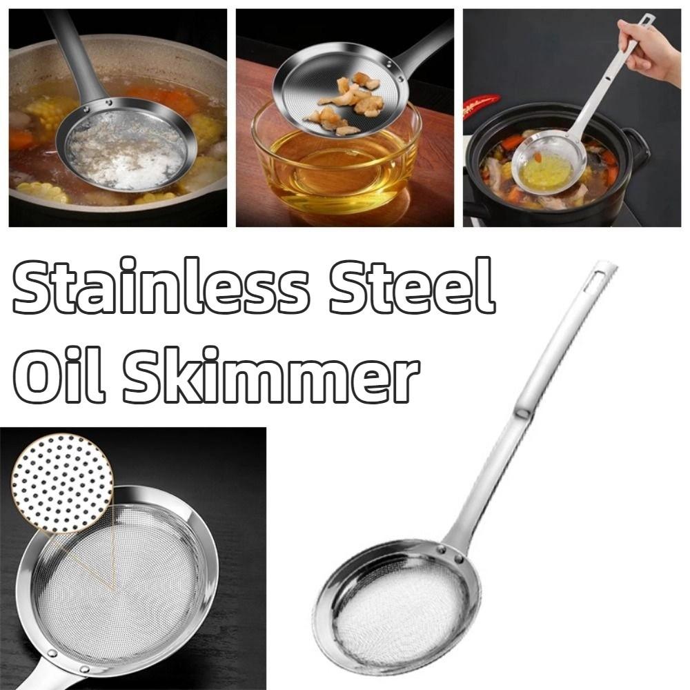 Reusable Oil Filtering Spoon Long Handle Kitchen Strainer  Kitchen Tools