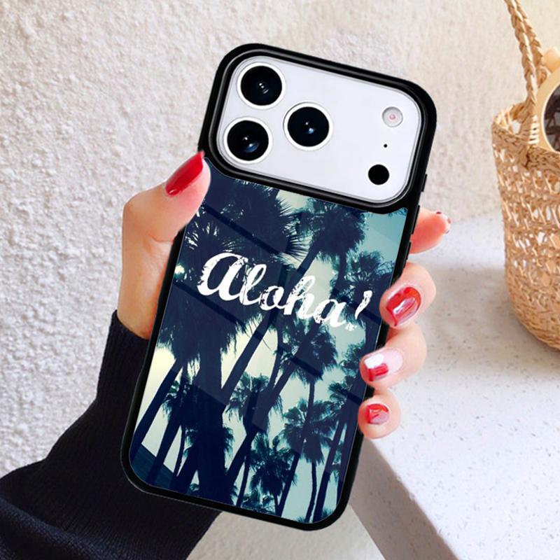 Aloha Hawaii Hawaiian Beach Palms Phone Case For iPhone 17 Air 16 15 14 13 12 11 Pro Max Plus