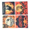 Halloween Pillow Covers Pumpkin Pattern Zipped Closure Linen Material Cold Water Washing Home Pillow Case for