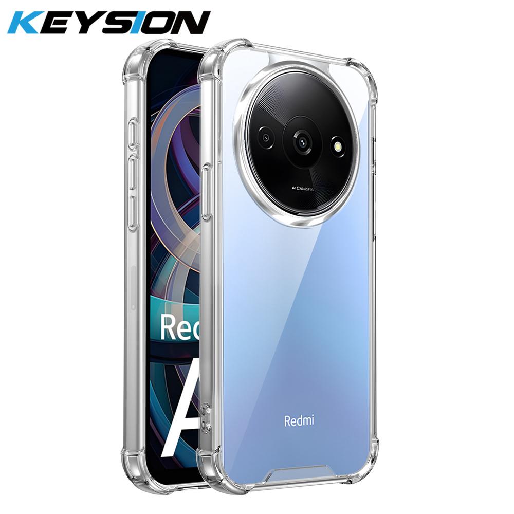 

KEYSION Противоударный прозрачный чехол «Четыре угла» для Redmi A3 A3X Мягкий ТПУ+ПК Прозрачная задняя крышка для телефона для Xiaomi POCO C61 for POCO C61 чистый