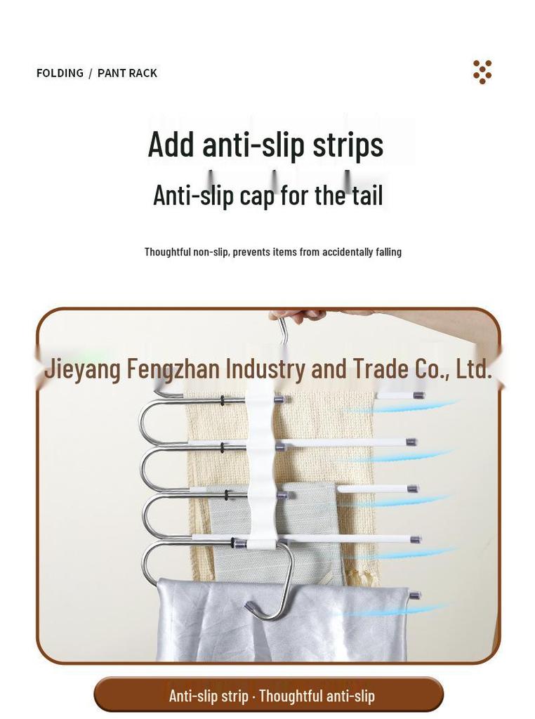Versatile Multi-Layer Folding Clothes & Pants Rack, Use Horizontally/Vertically with Seamless Clips for Wardrobe & Scarves.