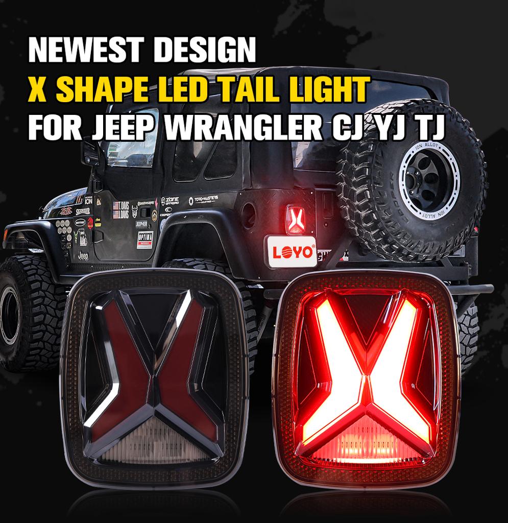 Car Rear LED Tail Lights For Jeep Wrangler CJ TJ YJ 1998-2006 Smoked 12v Drl Modified Brake Tail lamp