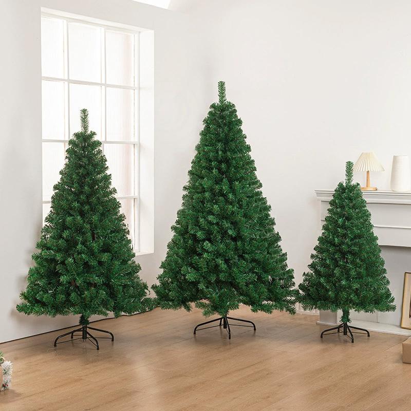 1pc Christmas Tree Large Christmas Ornaments High Quality Artificial Xmas Tree Indoor Outdoor Green With Metal Stand PVC