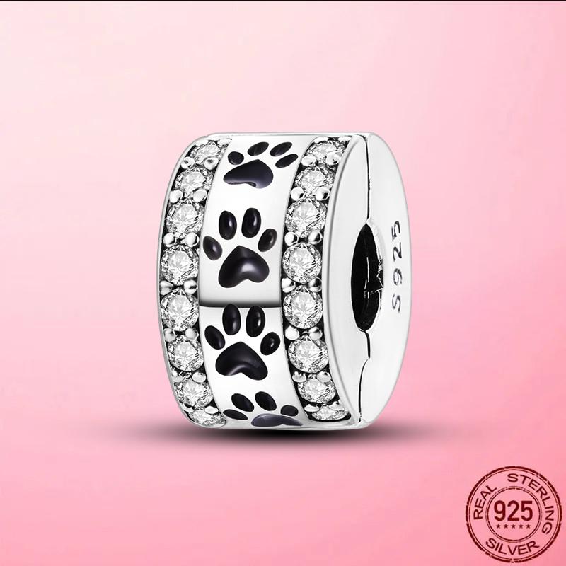 925 Silver Safety Chain with Heart Charms DIY Jewelry Fit Original Bracelet Beaded Accessories