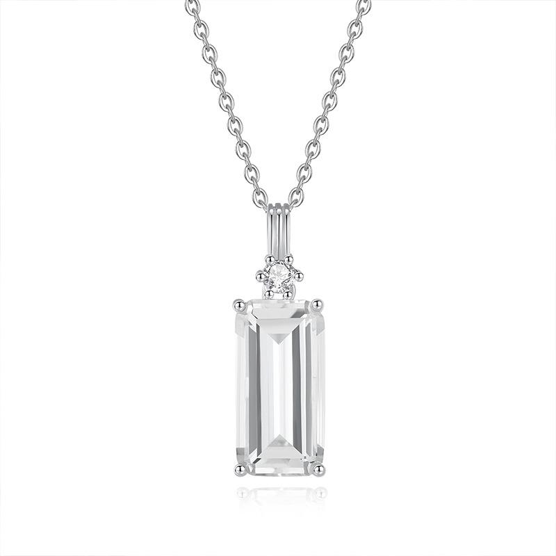S925 Sterling Silver Clavicle Chain Women s Natural Crystal Stone Pendant Necklace Fashion Gift 925 silver