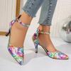 Ladies Shoes Fashion Ankle Strap Women Pumps Spring Pointed Toe Shallow Mixed Colors Buckle Dress Stilettos or Thin Heels Shoes