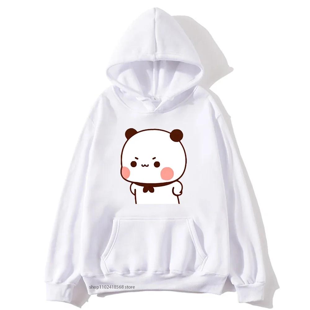 Cute Bubu Is Yelling At Dudu Hoodies for Men's Sweatshirt Women Couple Clothes Panda Bear Casual Kawaii Tops Fleece