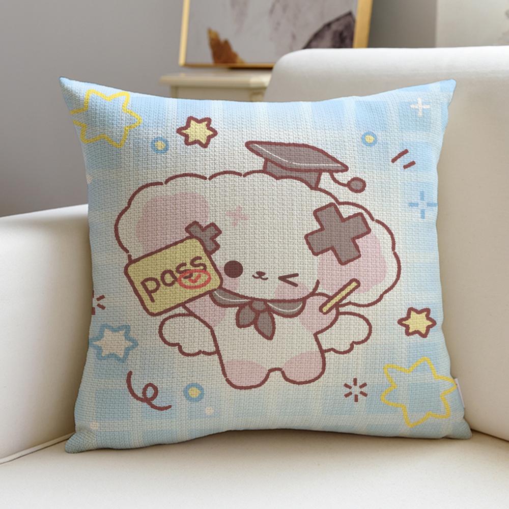 Sweet CCute NNonoS Cushion Cover Breathable and Skinfriendly Linen Pillowcase Square Removable and Washable Cushion