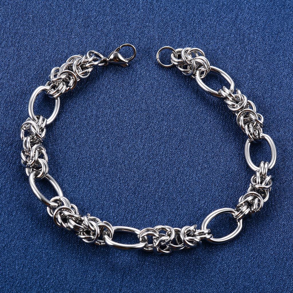 10mm Stainless Steel Punk Knot Bracelet Link Oval Chain for Women Men Hiphop Rock Boy Hand Chain Wristband Anklets Metal Jewelry