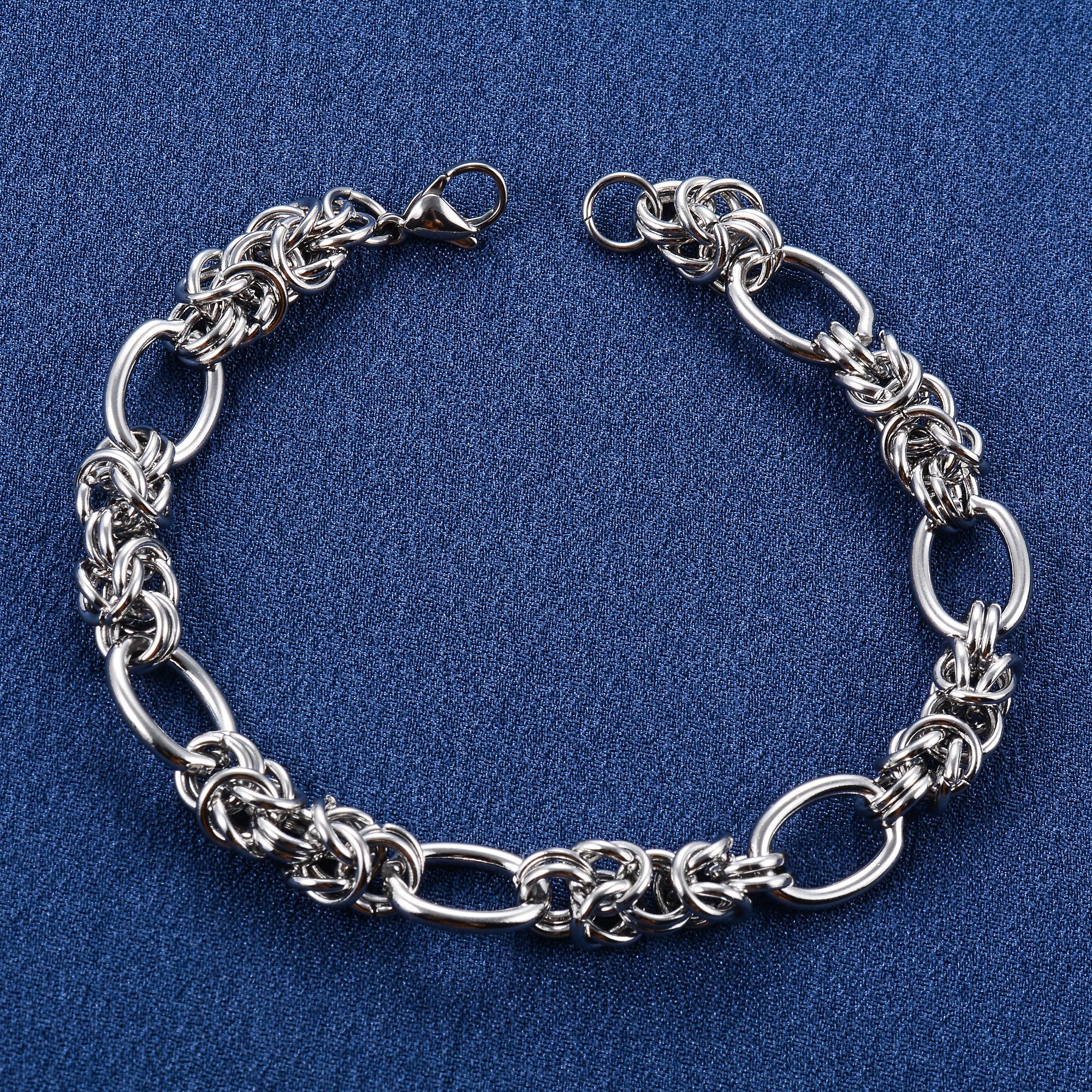 

10mm Stainless Steel Punk Knot Bracelet Link Oval Chain for Women Men Hiphop Rock Boy Hand Chain Wristband Anklets Metal Jewelry 16cm