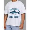 Angel T-Shirt Weiß Fisch und Text Angeln Eine Kunst Design für Outdoor-Aktivitäten und Angelbegeisterte