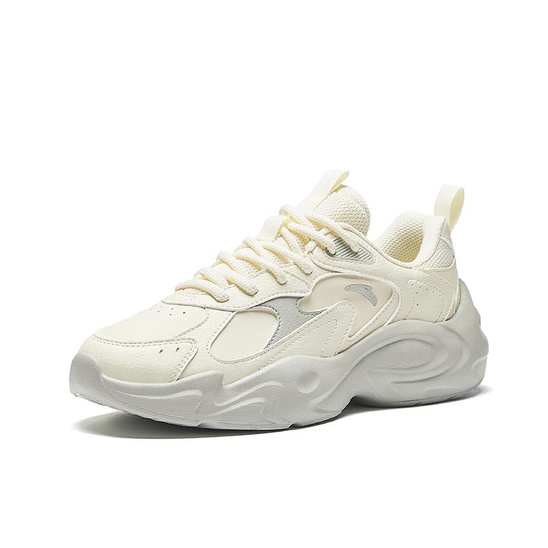 New Anta Life Collection Anti Slip Wear Resistant Low Top Casual Shoes Women's Ecru 922438805-7