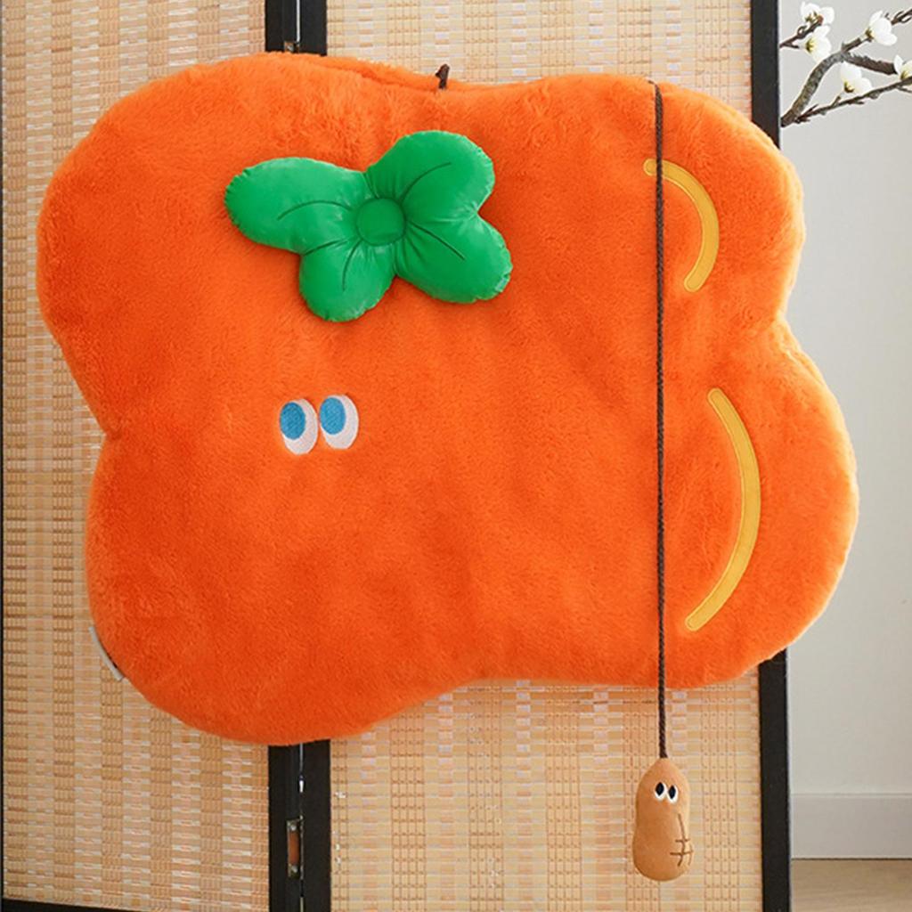 Cat Bed Pad Orange Small Dog Floor Blanket Washable Sleeping Beds For Indoor Relaxation Apartment Living Room Kitchen Home Daily