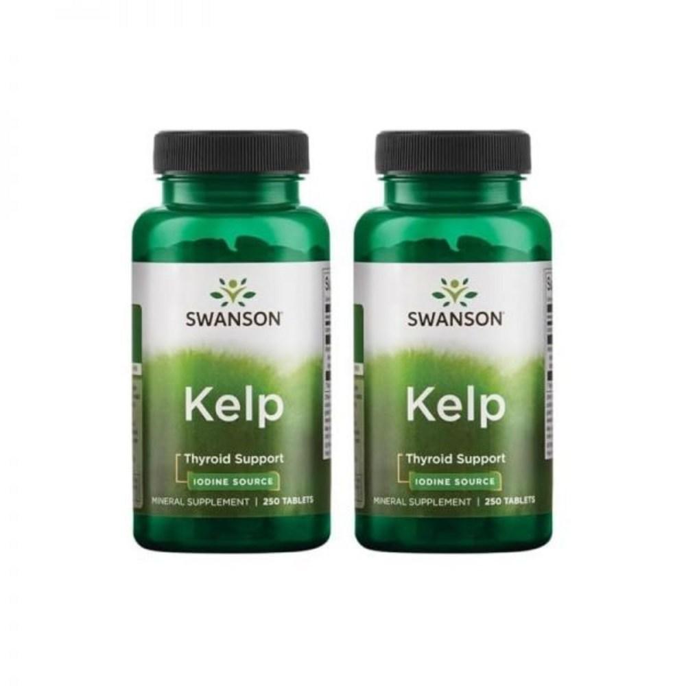 Swenson Kelp Natural Iodine Source 225 Micrograms 250 Tablets 2 Packs 2 pcs 225 Tablets