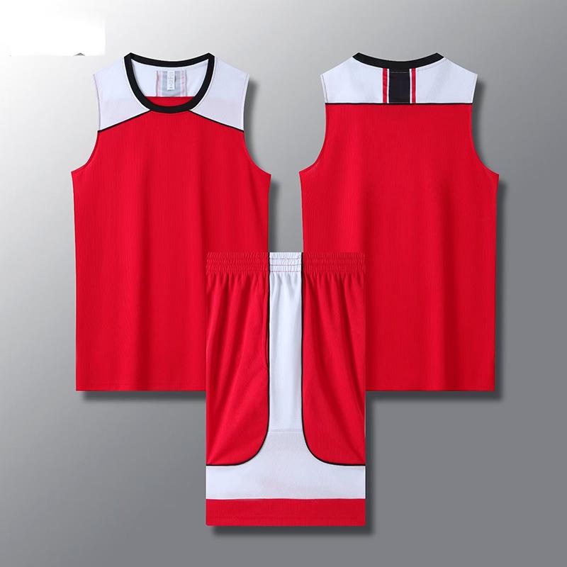 

Basketball Suit Men S Adult Children S Training Suit Training Camp Youth Summer Game Jersey 3XS красный