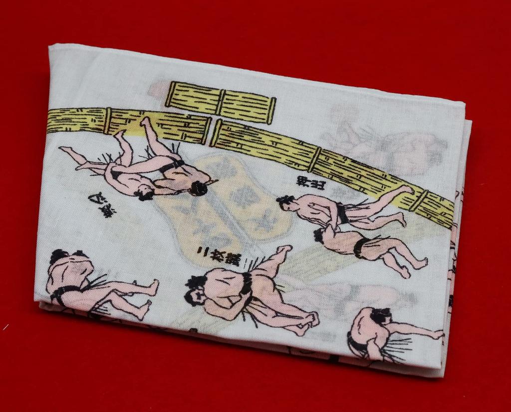 Made in Japan Sumo Bandanas (Illustrations of the 48 Techniques of Sumo Wrestling) Pack of 10 (For Commercial Use)