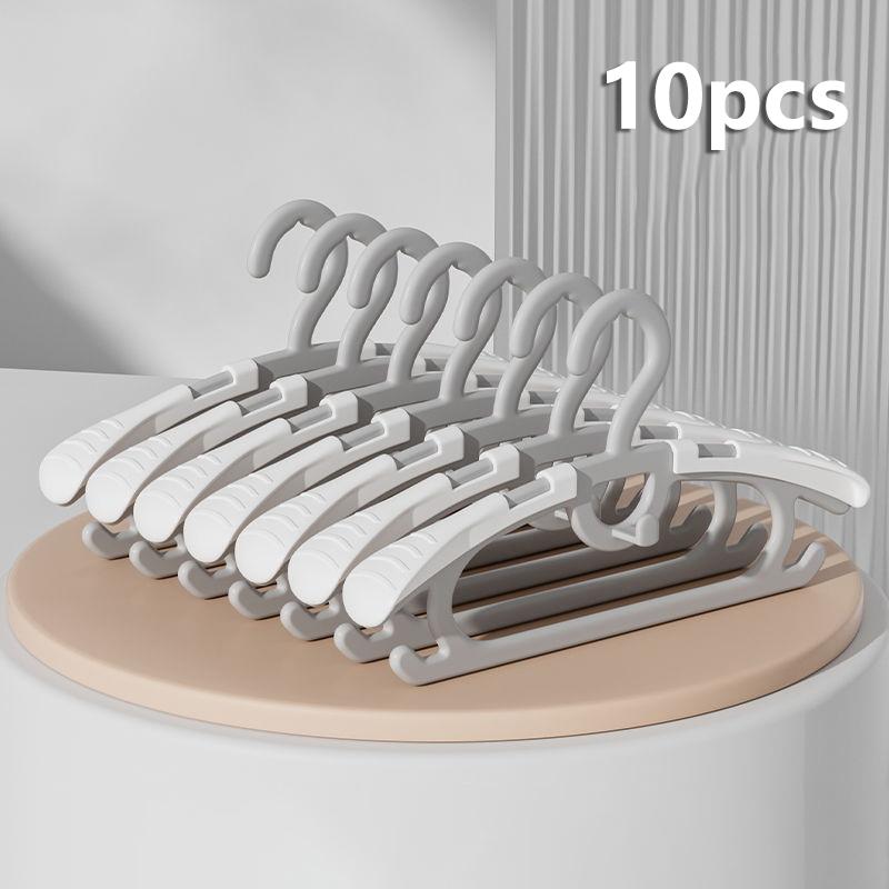 10Pcs Child Wide Shoulder Thickened Non-Slip Clothes Hanger Household Clothes Rack Clothes Drying Rack Plastic Clothes Hanger