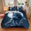 3pcs Wolf Moon Soft Comfortable Bedding set, For Bedroom, Guest Room And Dorm, All - Season Use, High-Definition Printing170