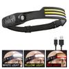 Silicone LED Multifunctional Wave Induction Headlamp with High/Low Beam for Outdoor Fishing
