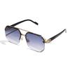 2025 Men's Half-Frame Driving Sunglasses - Slimming, UV Protection, Fashionable