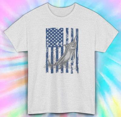 American Flag Marlin Shirt | Fishing Enthusiast Tee S-5XL
