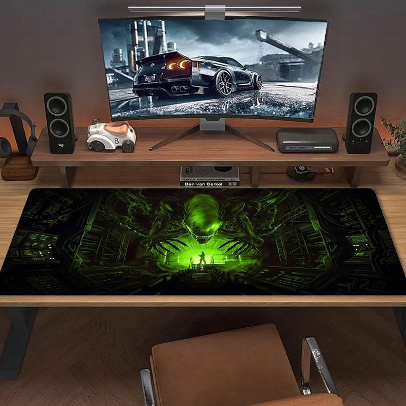 Alien Large Size Mouse Pad Large Gaming Table Cushion Nonslip Laptop Tablet Big Mousepad Xxl Mat Mini Pc Playmat With Lock Edge