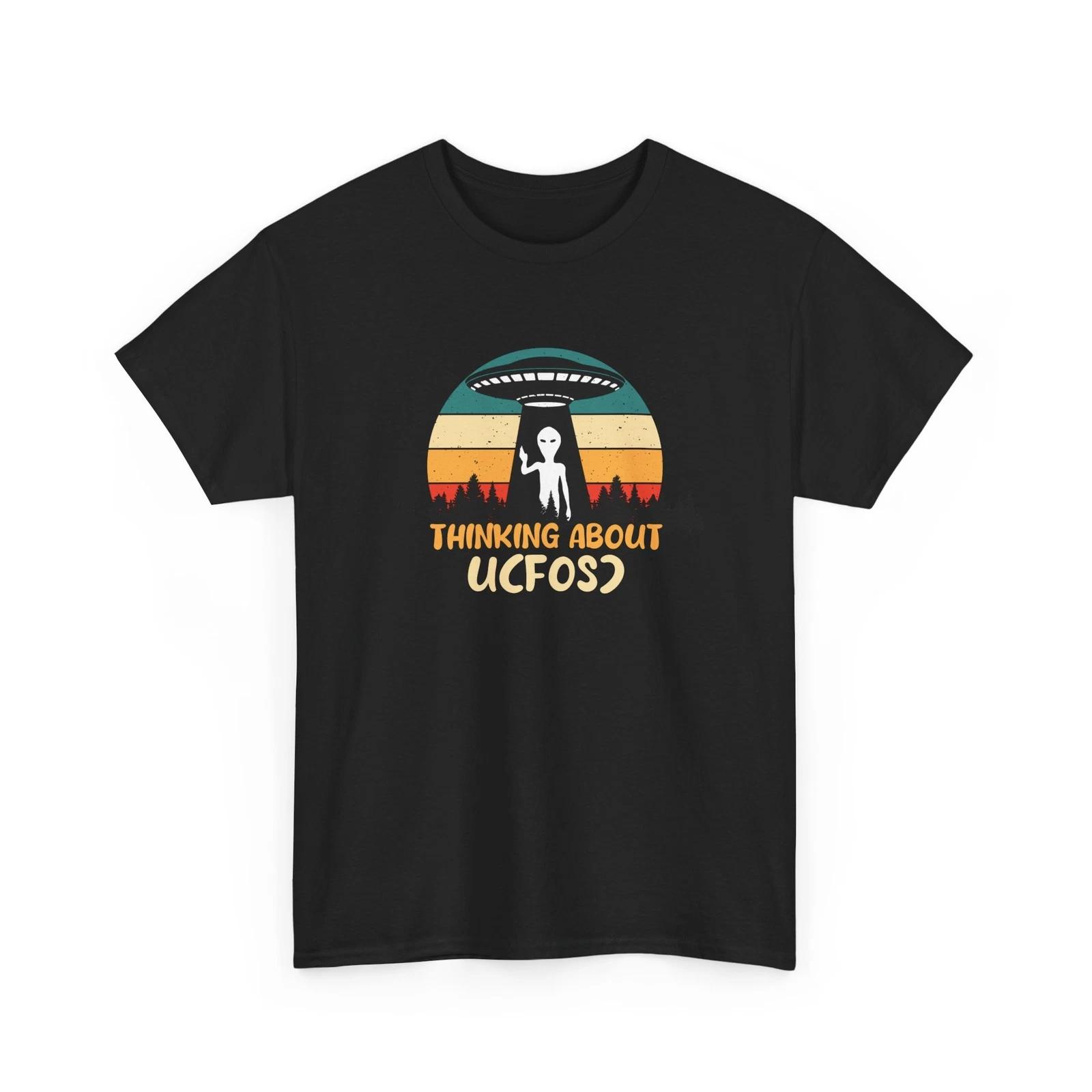 

UFO Galaxy Themed T-Shirt | Alien Graphic Tee | Thinking about u(fos) Shirt L