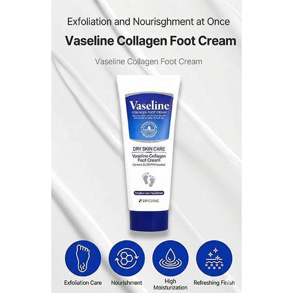 3w Clinic Cremă pentru picioare Vaseline cu colagen 150ml, Cremă de mâini Vaseline cu camelie 150ml (7 Opțiuni)