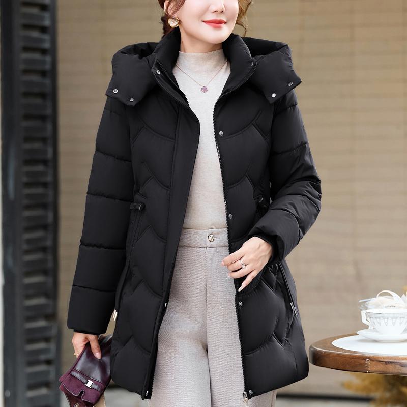 Paltoane de iarnă pentru femei cu glugă, casual, groase, călduroase, căptușite cu lână, parka lungă, jachete pentru femei