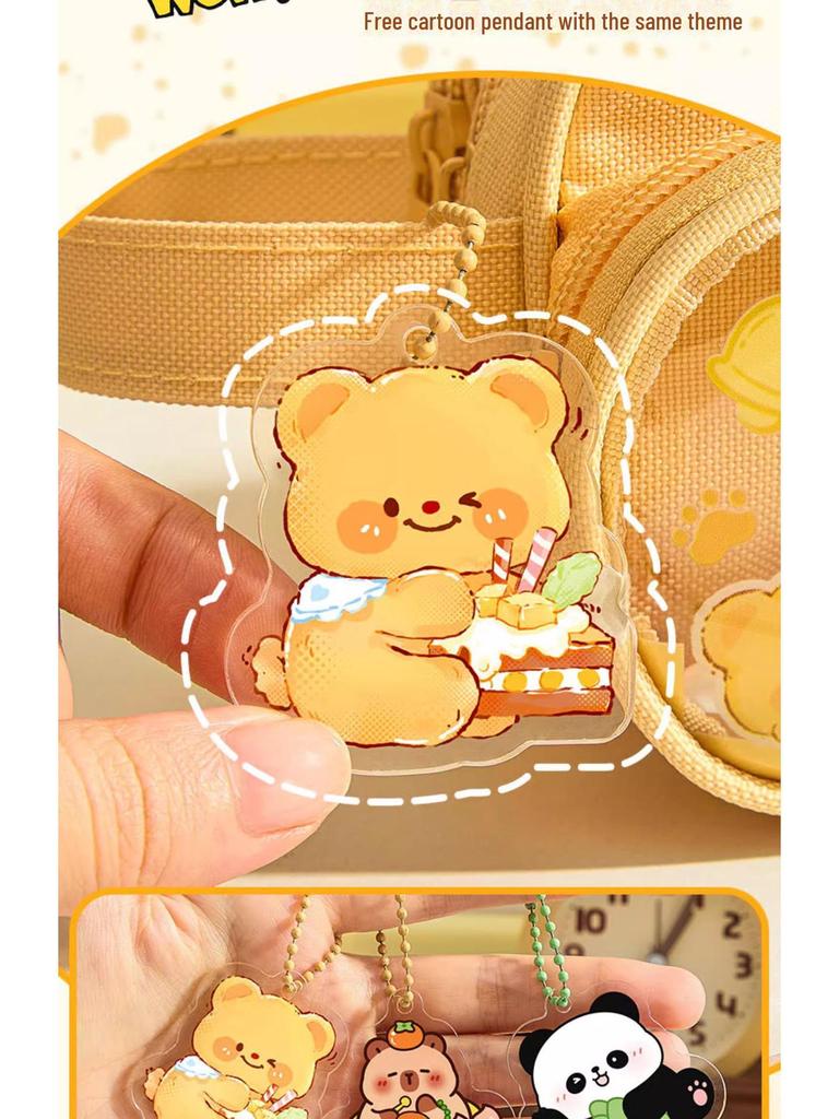 Capybara Three-Layer Large-Capacity Pencil Case for Boys and Girls