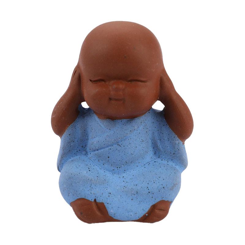 Керамические Украшения Монах Маленькая Статуэтка Будды Фигурка Монаха Поделки Декор синий