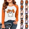 Kids' Halloween Printed Long Sleeve Neck T-Shirt for Casual Wear