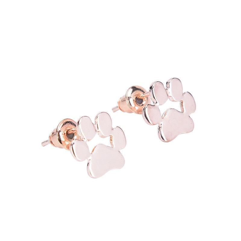 Fashion Dog And Cat Paw Prints Earrings For Children And Pet Lovers In Gold Silver And Rose Gold Finish