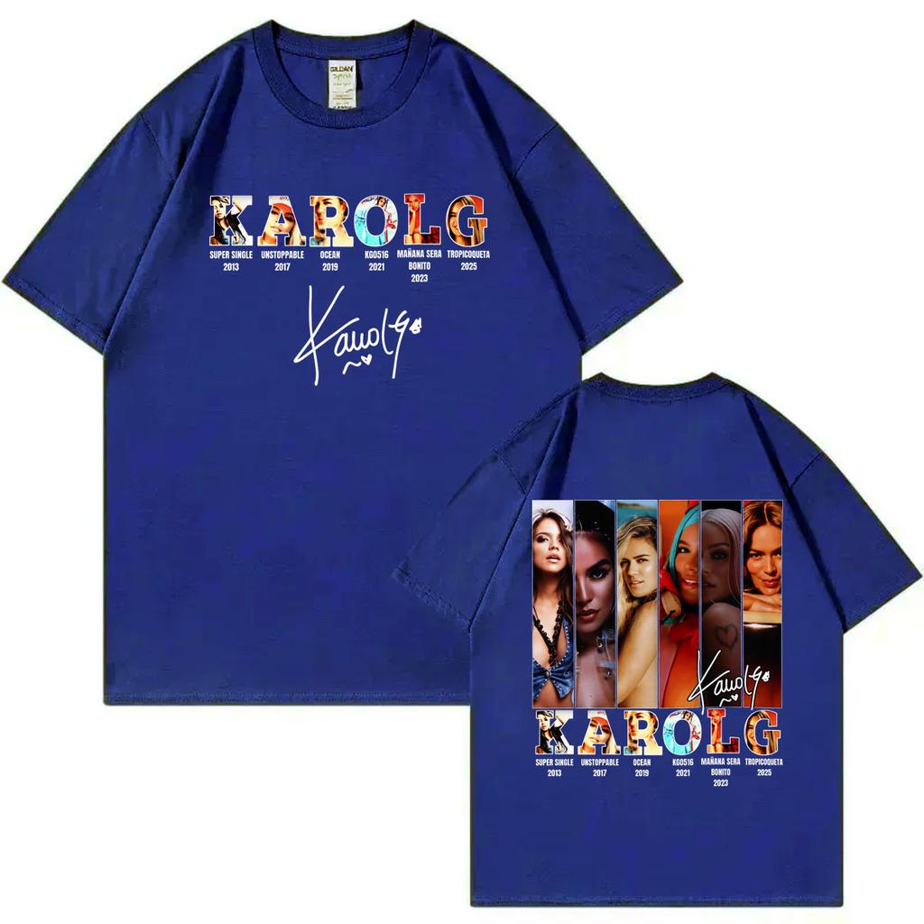 Singer Karol G Album Merch Tshirts Unisex Unisex Clothing Fashion Y2k Aesthetic Tshirt High Quality Cotton Short Sleeve T Shirts