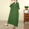 DIMANAF New 2026 Women Plus Size Summer Casual Holiday Long Dress Cotton Loose Oversize Maxi Beach Sundress Solid Elegant Lady