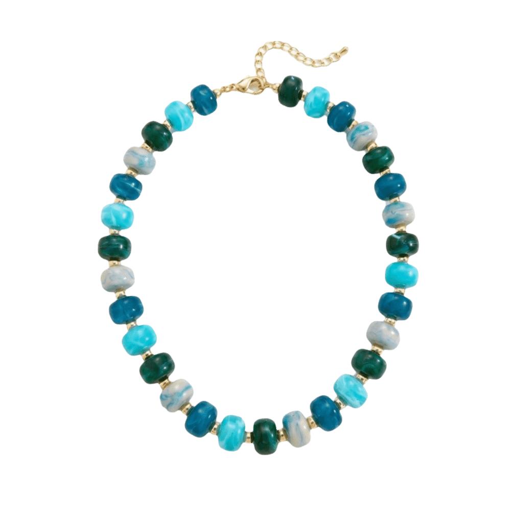 Gold Beads Colorful Resin Beads Necklace Acrylic Neck Accessory Ethnic Style Chain Necklace Party