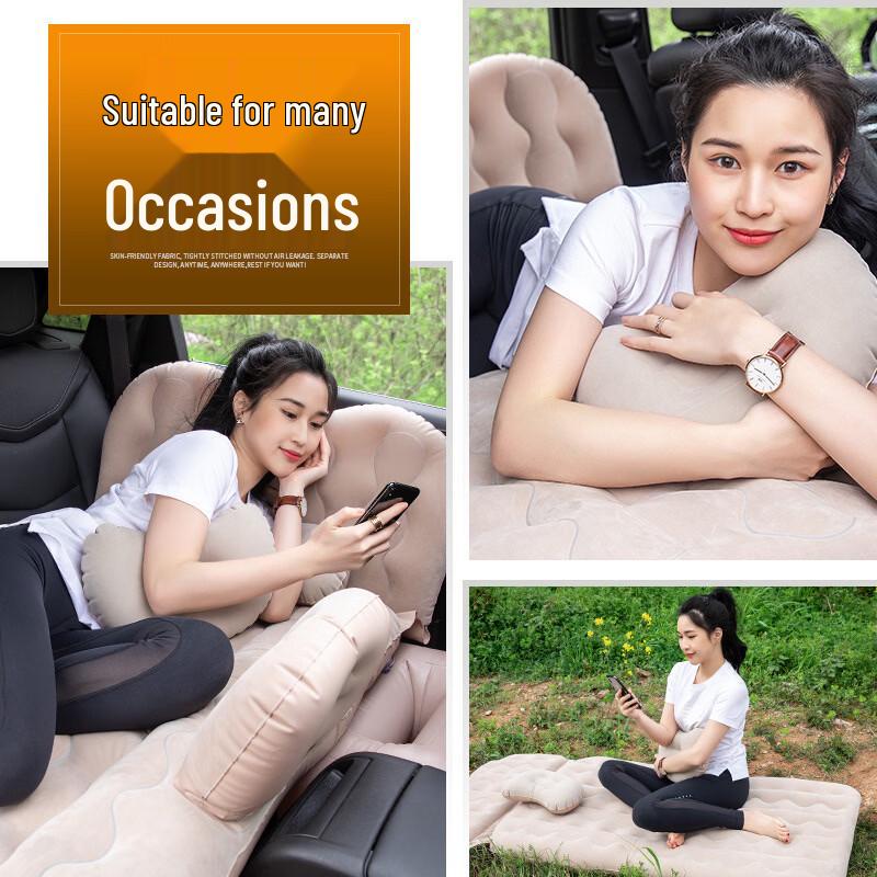 OEING Car Inflatable Travel Air Mattress with Headrest