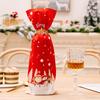 Christmas Decor Red Snowflake Bottle Cover With Plush Design For Holiday Party Scene