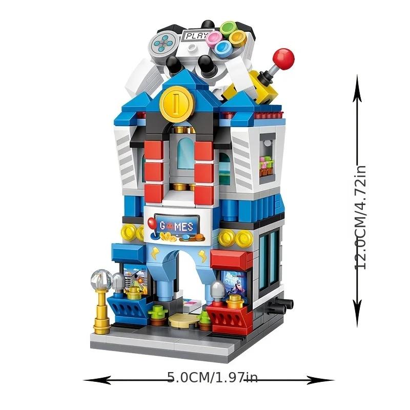 Mini Street View Game Hall Toy Store  Candy Store Nut Store  Building Blocks Christmas and Thanksgiving Gifts