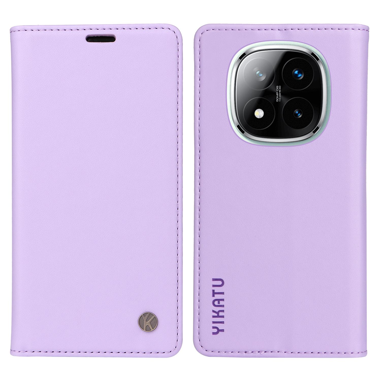 

Для Xiaomi Redmi Note 14 Pro+ 5G/Note 14 Pro 5G/Poco X7 5G Чохол Підставка Шкіряний Чохол для Телефону Сильна Магнітна Застібка Light Purple