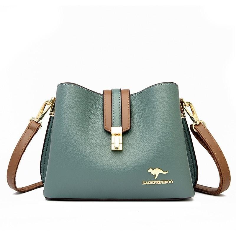 

Stylish Large Capacity Fashion Bucket Bag For Women Trendy Cross-border Style In Yellow Burgundy Light Gray Green Blue And Black зелёный