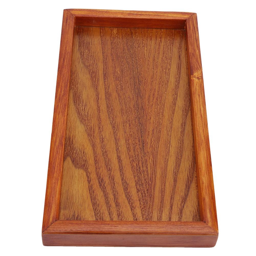 Rectangle Wooden Tea Tray Serving Table Plate Snacks Food Storage Dish for Hotel Home