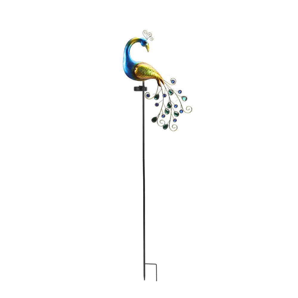 Solar Peacock Light: Waterproof Wrought Iron Garden Ornament for Lawn and Courtyard.
