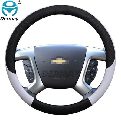 100% DERMAY Brand Leather Car Steering Wheel Cover Anti-slip for Chevrolet Lacetti Daewoo Gentra Auto Accessories