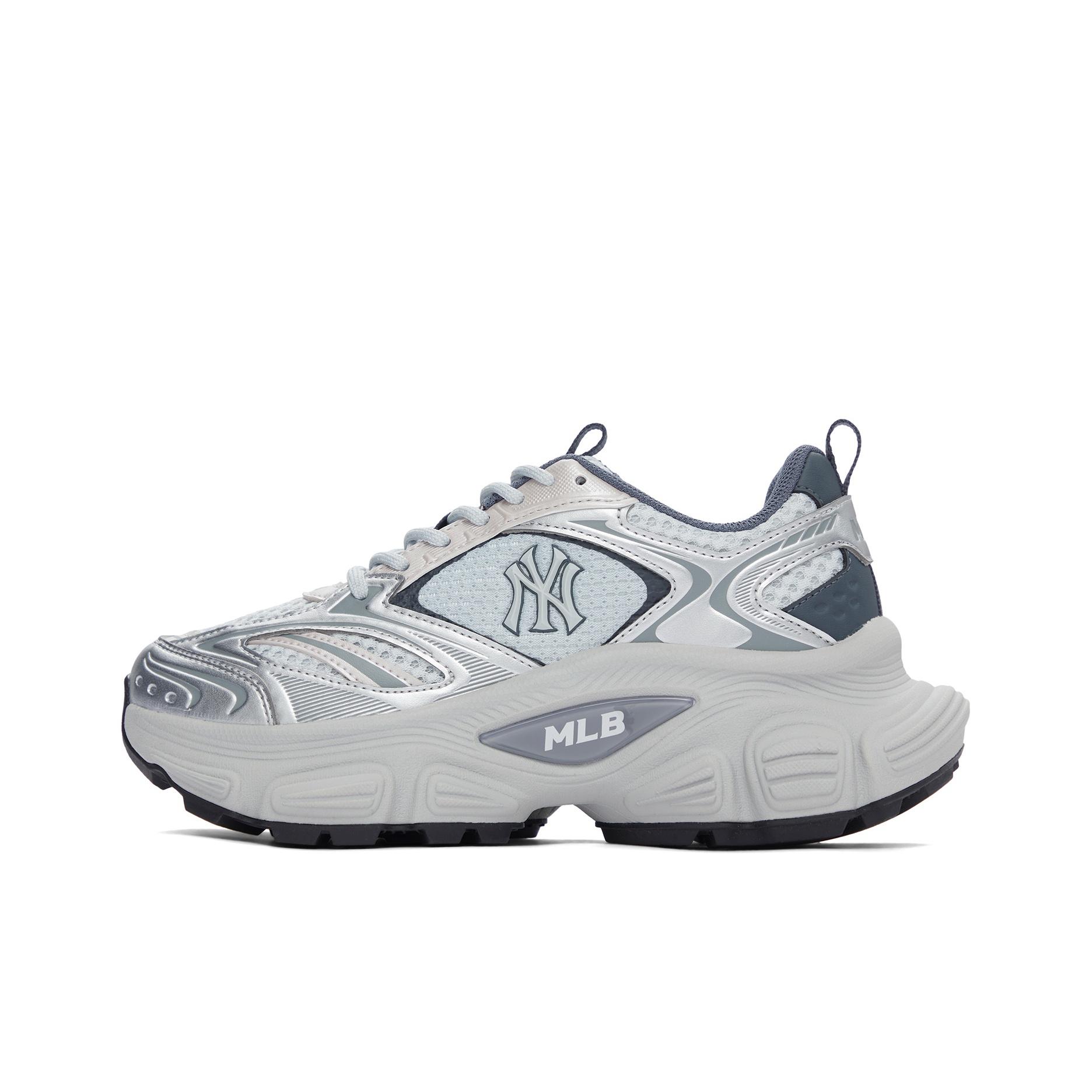 MLB Confortable Doux Polyvalent Mode Augmentant la Hauteur Basse Chaussures de Papa Baskets Unisexes Gris Clair 3ASHWD15N-50GRL 42 white