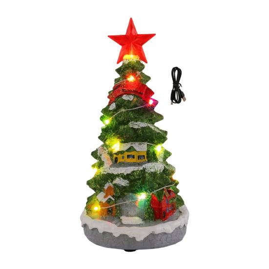 

Lighted Musical Christmas Tree Battery Operated Tabletop Christmas Tree Music Box with Multi-color Lights for Home Office Holiday Decor A