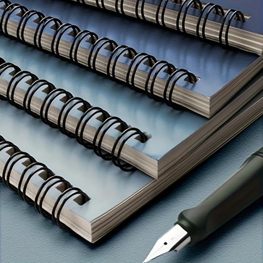 1 Set of 4pcs, 8.1x5.6inches Thickened A5 Coil Notebook, Blue Simple Notepad, Wholesale High-value Loose-leaf Book, Practice Boo