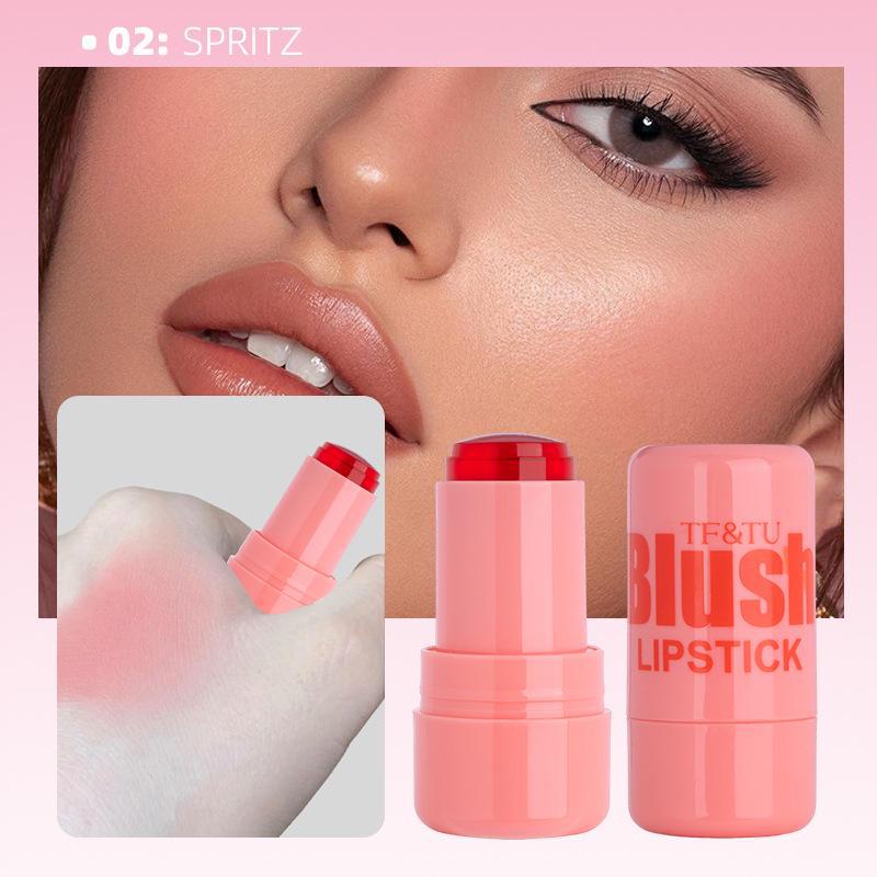 TF&TU Jelly Blush Stick: Dual-Purpose Lip & Cheek Color, Brightening Natural Contour