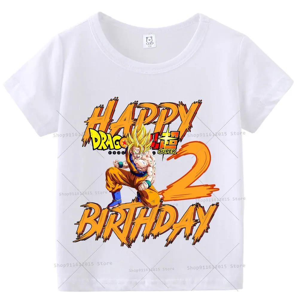 Boy Number T Shirt Kids Birthday Clothes Anime Cartoon Toddler Short Sleeve Tops Summer Casual Children Cotton Tee