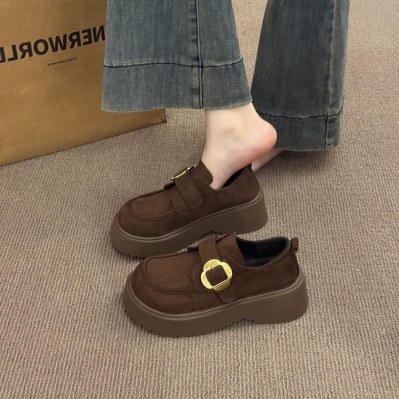 Einfacher Wind dicke Sohle erhöhend Damen Herbst neue Ein-Pedal vielseitiges Nischendesign Einzelschuhe